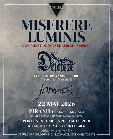 Miserere Luminis/Délétère/Janvier @ Montréal